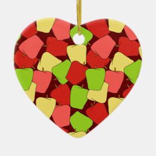 Apple Jumble Pattern Ceramic Ornament