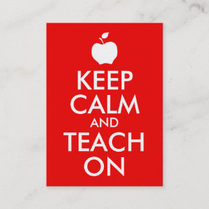 Apple Keep Calm and Teach On Business Card