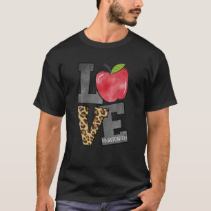 Apple Leopard Love Kindergarten Team Kindergarten T-Shirt