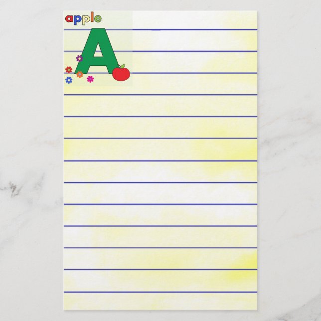 Apple Letter A Stationery (Front)