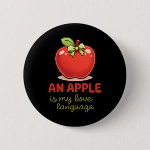 Apple Love Is My Language Cute Fruit Valentine Wom 6 Cm Round Badge