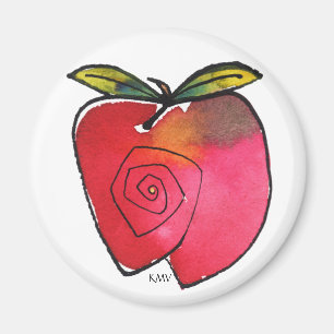Apple Magnet, Round Magnet