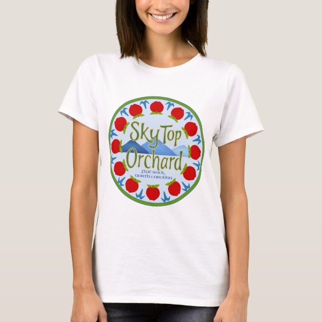 Apple Mandala - Blue T-Shirt (Front)