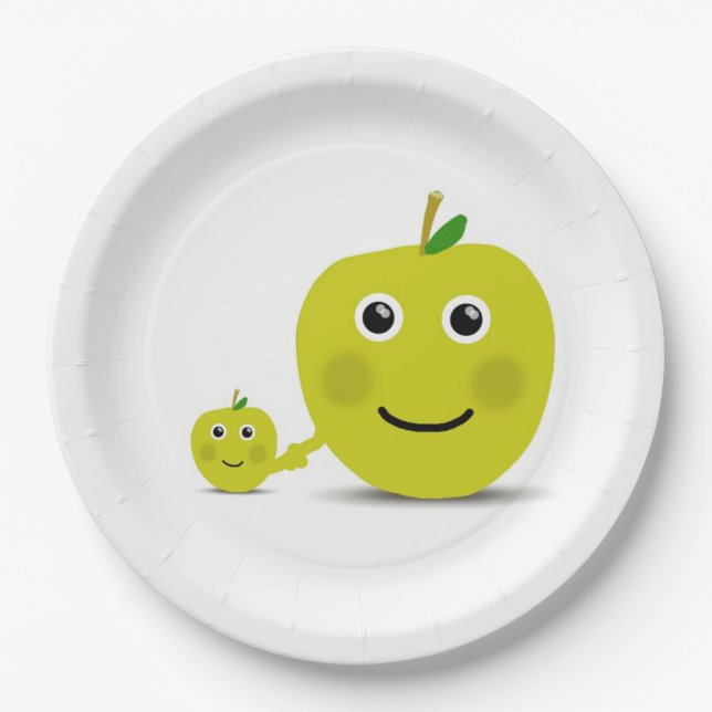Apple melamine+sign friends paper plate (Front)