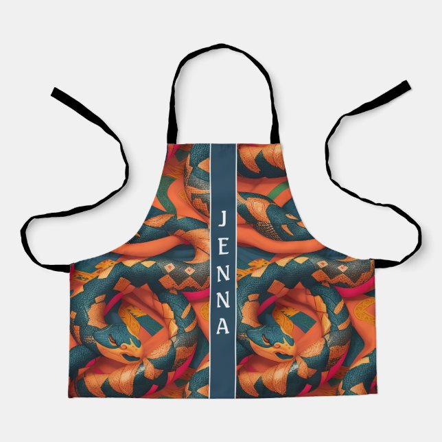 Apple Moth Mosaic Colourful Custom Pattern Apron (Front)