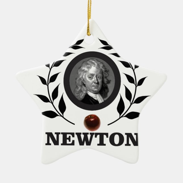 apple newton art ceramic tree decoration (Front)