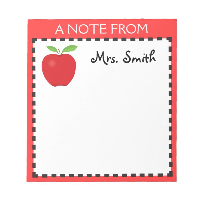 Apple notepad for a Teacher (Front)