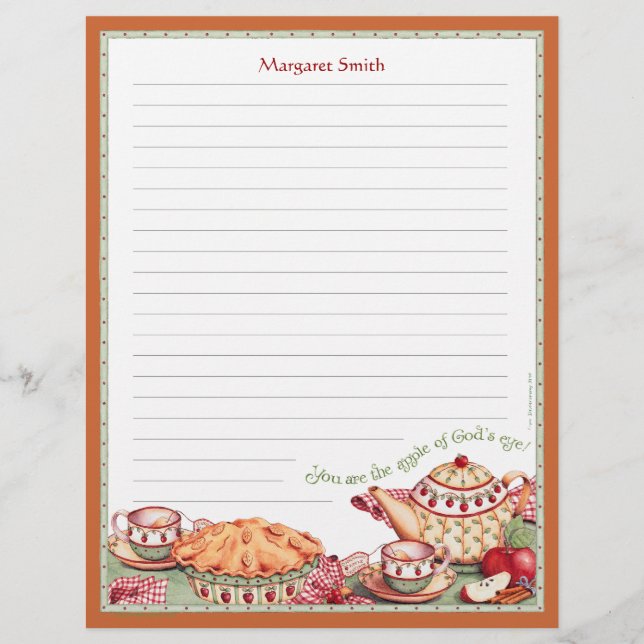 Apple of God's Eye Customisable Recipe Stationery (Front)