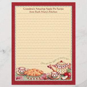 Apple of God's Eye Recipe Paper for Recipe Binders