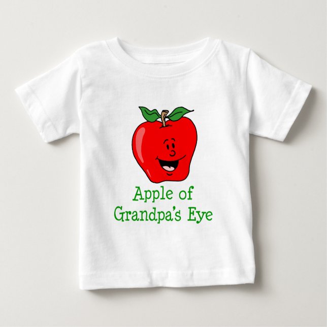 Apple Of Grandpa's Eye Cute Cartoon Baby T-Shirt (Front)