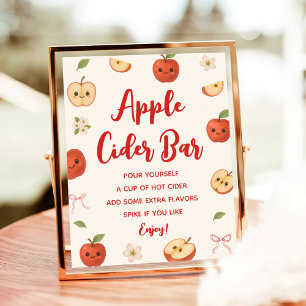 Apple of My Eye Baby Shower Apple Cider Bar Poster