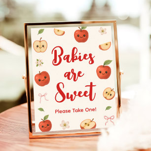Apple of My Eye Baby Shower Babies are Sweet Favor Poster