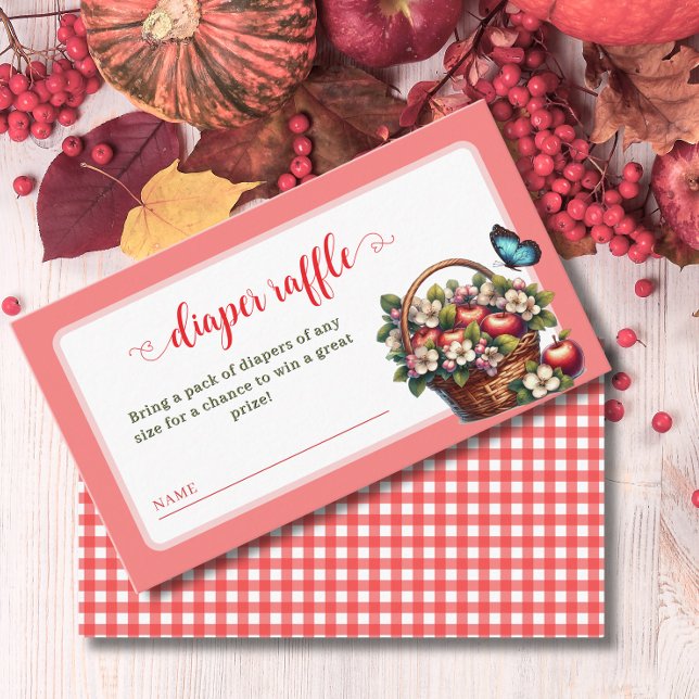 Apple of my eye baby shower diaper raffle enclosure card (Creator Uploaded)