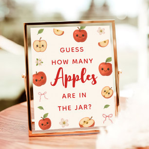 Apple of My Eye Baby Shower Guess How Many Apples Poster
