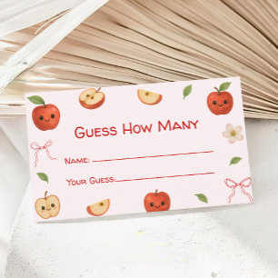 Apple of My Eye Baby Shower Guess How Many Game Enclosure Card