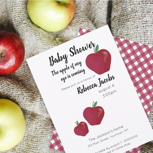 Apple of my eye Baby Shower Invitation (Creator Uploaded)