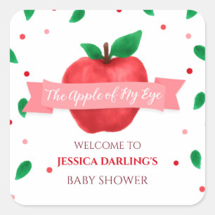 Apple of my Eye Baby Shower Square Sticker