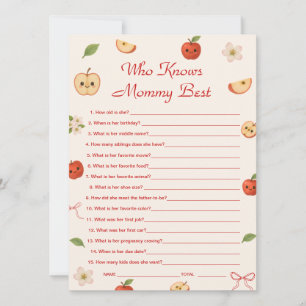 Apple of My Eye Baby Shower Who Knows Mommy Best Invitation