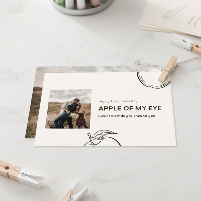 Apple Of My Eye Custom Birthday Photo Card (Apple Of My Eye Custom Birthday Photo Card)