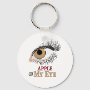 Apple of My Eye Eyelashes Art Key Ring
