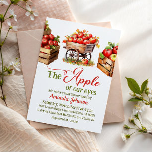 Apple of My Eye Fall Market Basket Baby Shower Invitation