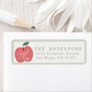 Apple of my Eye Green Boy Baby Shower Return Address Label