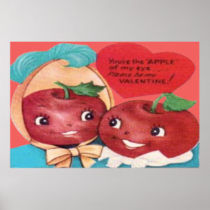 Apple Of My Eye Heart Valentine Poster