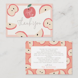 Apple of my Eye Pink Girl Baby Shower Thank You Card