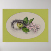 Apple of my eye Surreal drawing art Green