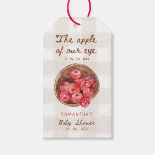 apple of our eye apple basket baby shower  gift tags