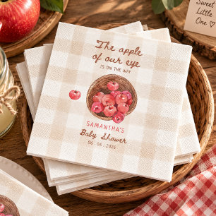  apple of our eye apple basket baby shower  napkin