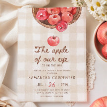apple of our eye apple basket gingham baby shower