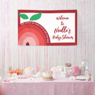 Apple of our Eye, Apple Rainbow, Baby Shower Banner