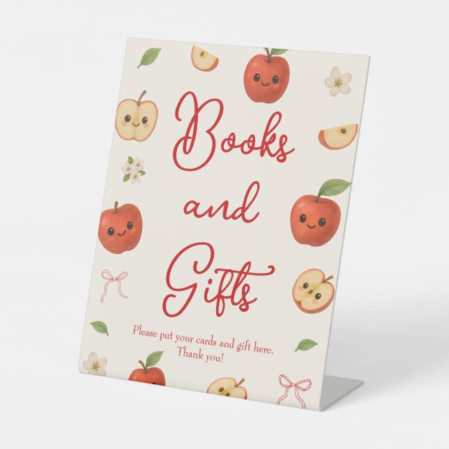 Apple of Our Eye Baby Shower Books & Gifts Pedestal Sign (Front)