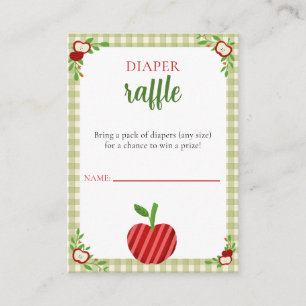 Apple of Our Eye Baby Shower Diaper Raffle Enclosure Card