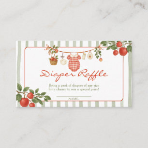 Apple of our Eye Baby Shower Diaper Raffle Enclosure Card