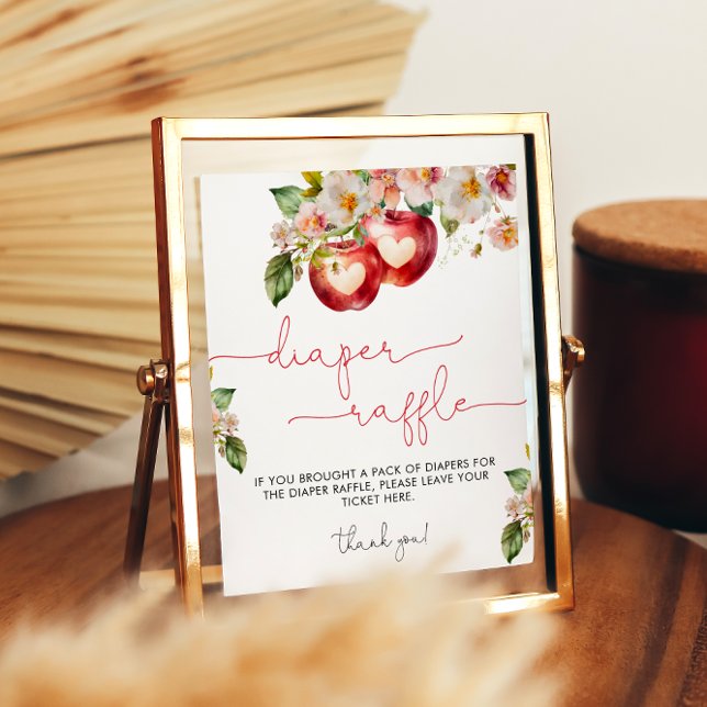 Apple of Our Eye Baby Shower Diaper Raffle Poster (Creator Uploaded)