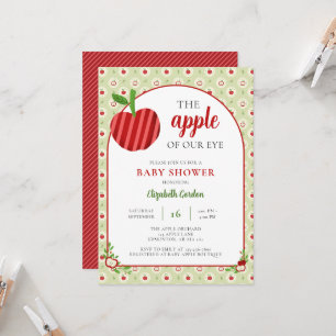Apple of Our Eye Baby Shower Gingham Sweet Invitation