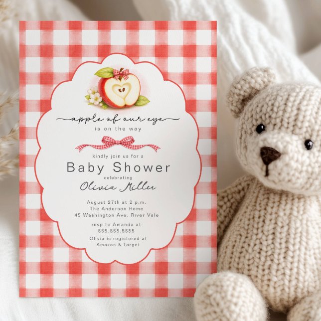 Apple of Our Eye Baby Shower Invitation (Creator Uploaded)