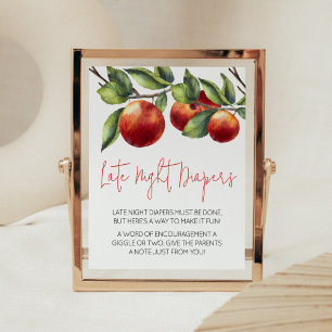 Apple of Our Eye Baby Shower Late Night Diapers Poster