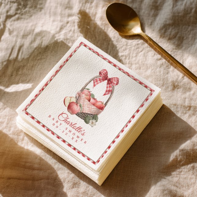 Apple of Our Eye Baby Shower Napkins (Apple Themed Baby Shower)