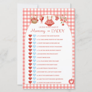Apple of Our Eye Baby Shower Red Gingham Game