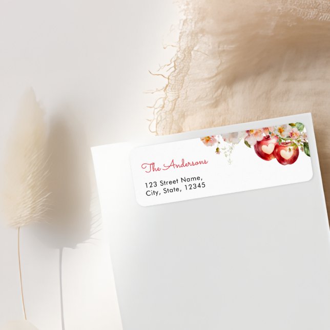 Apple of Our Eye Baby Shower Return Address Label (Creator Uploaded)
