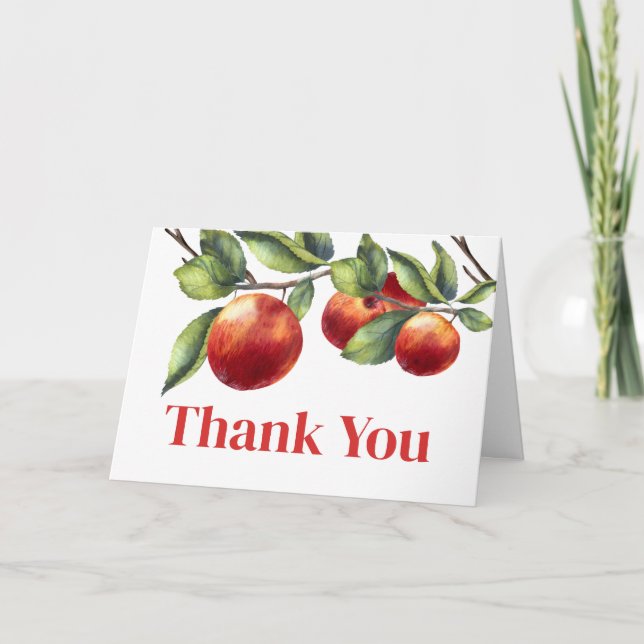 Apple of Our Eye Baby Shower Thank You Card (Front)