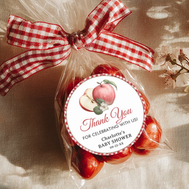 Apple of Our Eye Baby Shower Thank You Sticker (Thank You Favor Sticker)