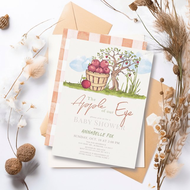 Apple of our Eye Basket & Tree Baby Shower Invitation (Creator Uploaded)
