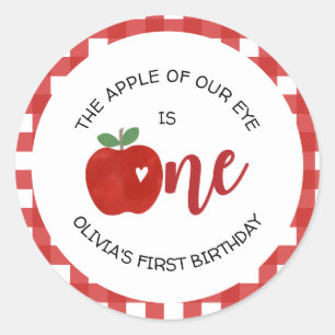 Apple of our eye birthday classic round sticker
