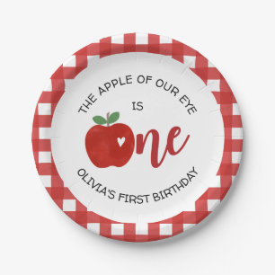 Apple of our eye birthday paper plate