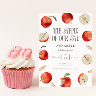 Apple Of Our Eye Birthday Party Invitation