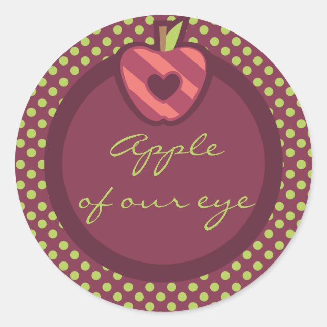 Apple of Our Eye Birthday Party Stickers (Front)